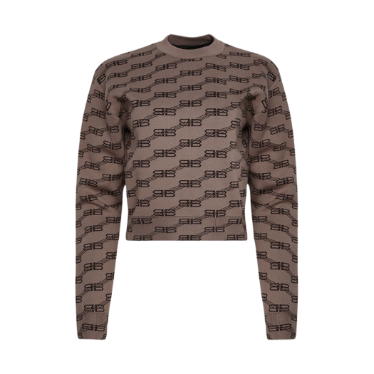 (W) Balenciaga BB Monogram Sweater Beige Brown