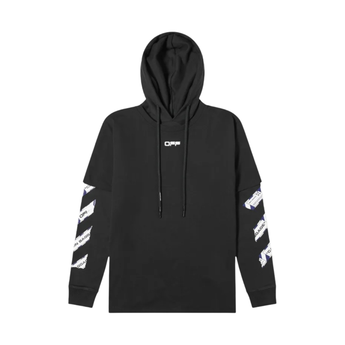 오프화이트 에어포트 테이프 후디 롱슬리브 블랙(Off-White Airport Tape Hoodie L/S Black) - 1