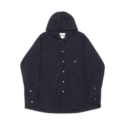 Haleine Incision Check Hooded Shirts Navy (VT310)