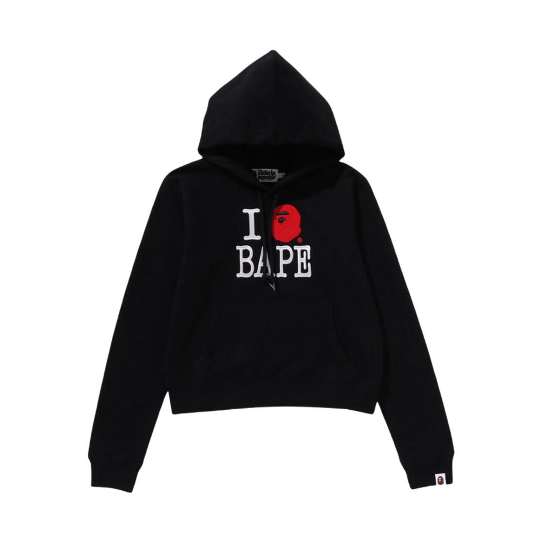 (W) 베이프 아이 러브 베이프 풀오버 후드 블랙