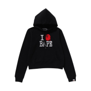(W) BAPE I Love BAPE Pullover Hoodie Black