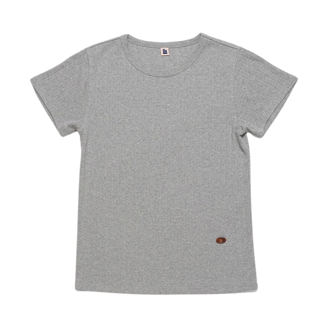 LLL90C-TS-HGY003F LLL Design Studio Pointelle Baby Tee Heather Grey