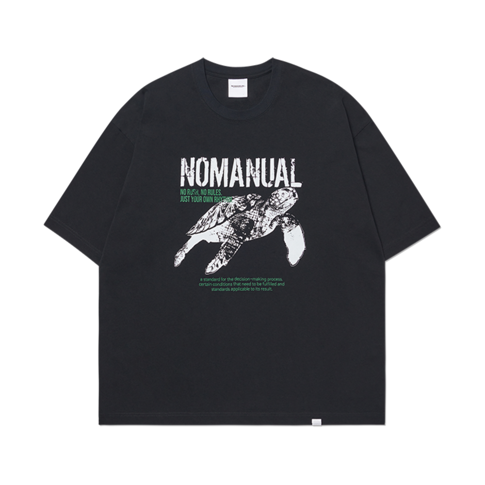 노매뉴얼 터틀 티셔츠 블랙