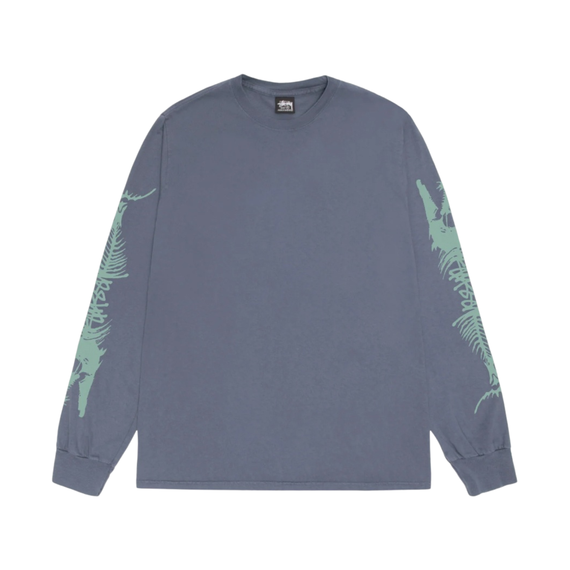 스투시 바라쿠다 피그먼트 다이드 롱슬리브 티셔츠 인디고