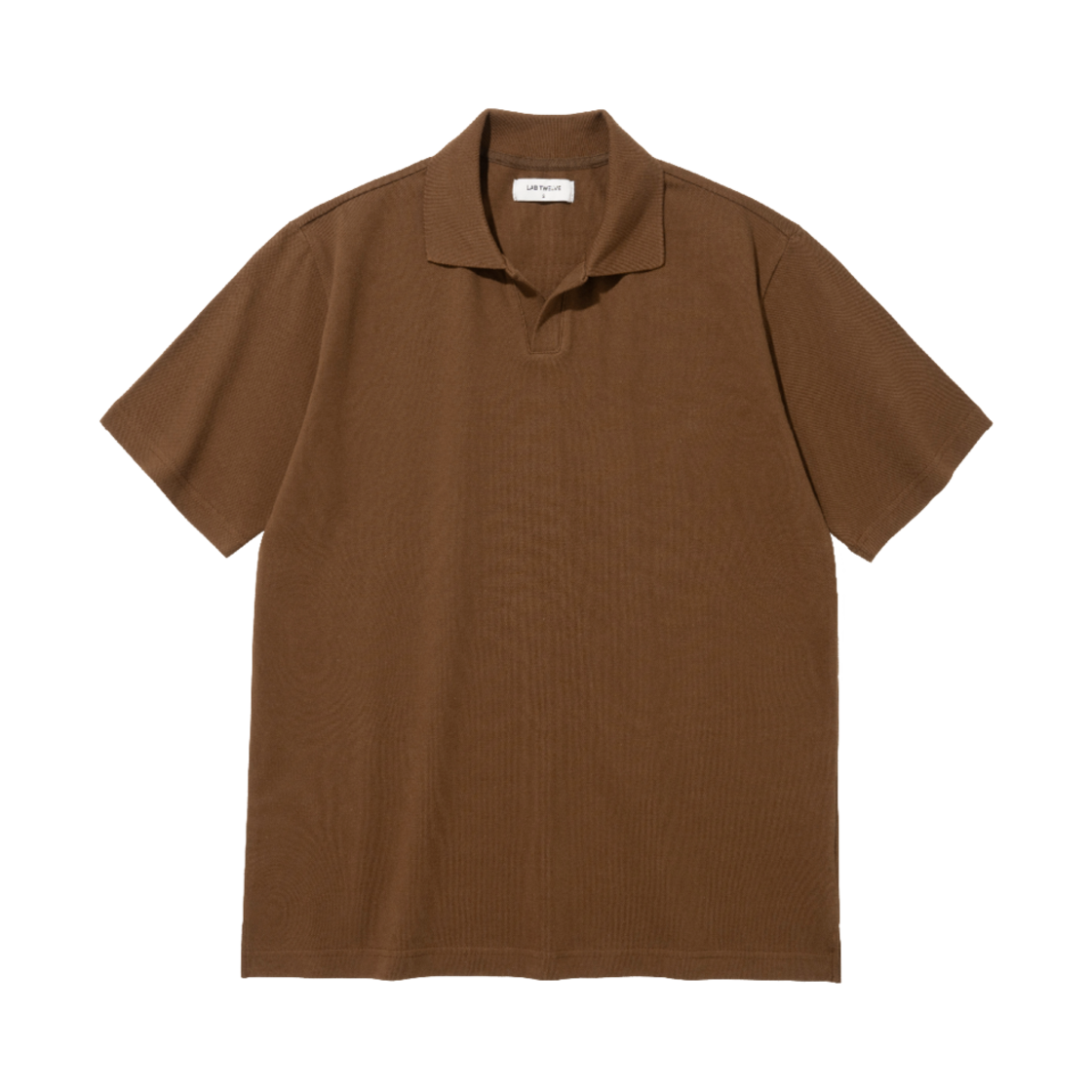 25SSOPT007 LAB TWELVE Overfit Pique Shirt Saddle Brown