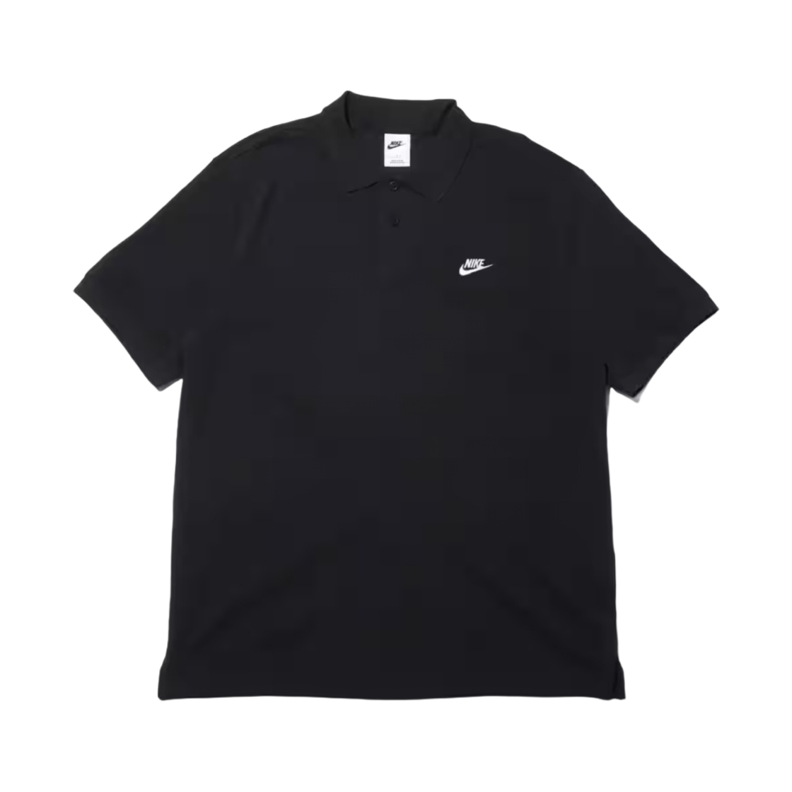 나이키 클럽 숏슬리브 폴로 블랙 화이트 - 아시아(Nike Club Short Sleeve Polo Black White - Asia)