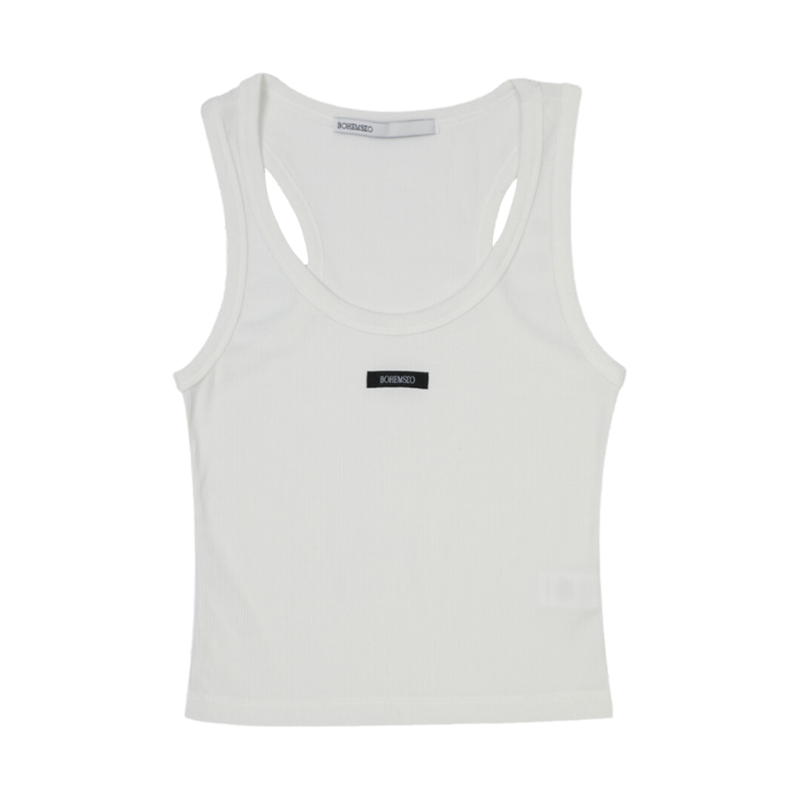 (W) 보헤미안 서울 베이직 슬리브리스 크롭 탑 아이보리((W) Bohemian Seoul Basic Sleeveless Crop Top Ivory)