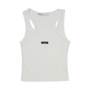 (W) Bohemian Seoul Basic Sleeveless Crop Top Ivory