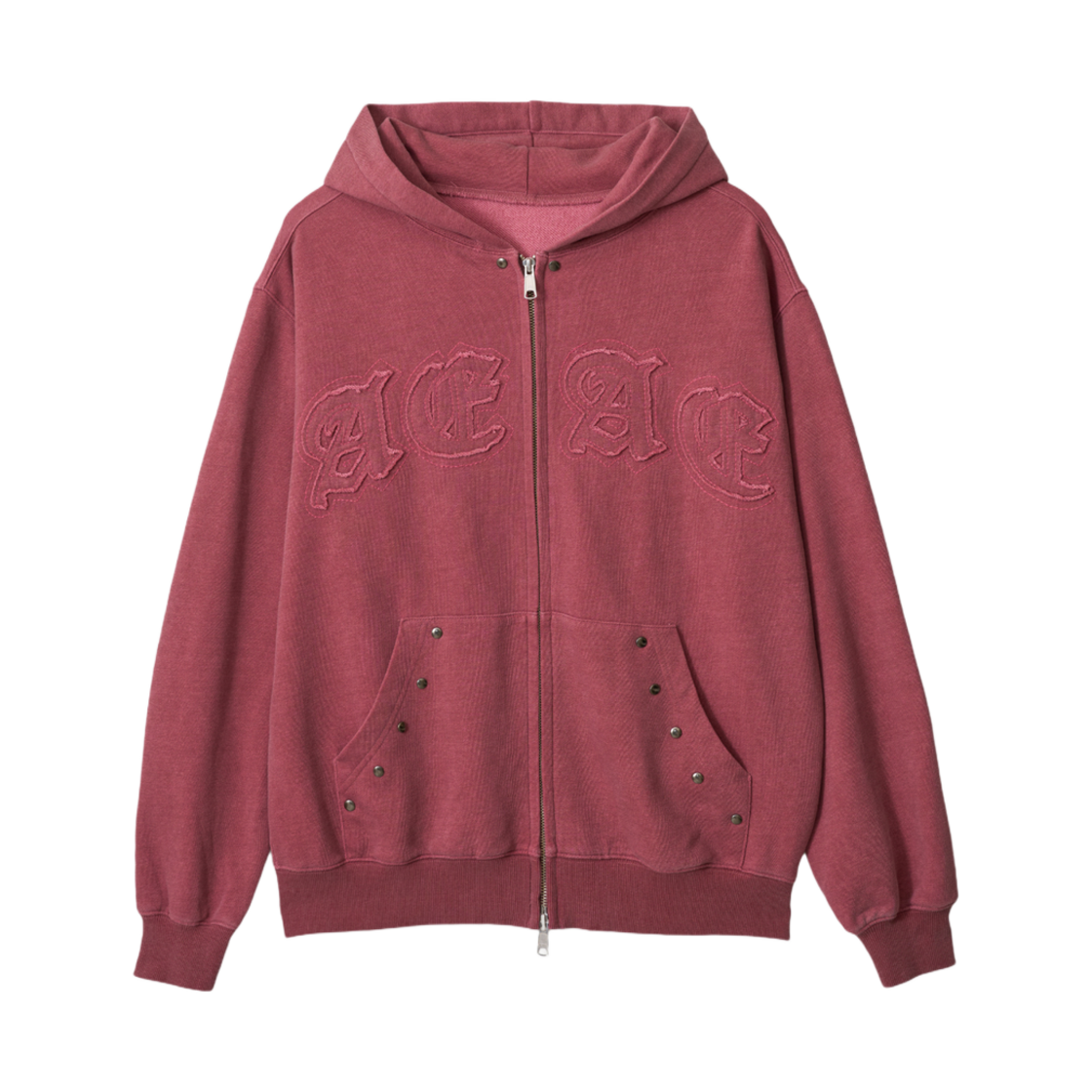 (W) 에이에이 피그먼트 후드 집업 레드((W) Aeae Pigment Hood Zip-Up Red) - 1