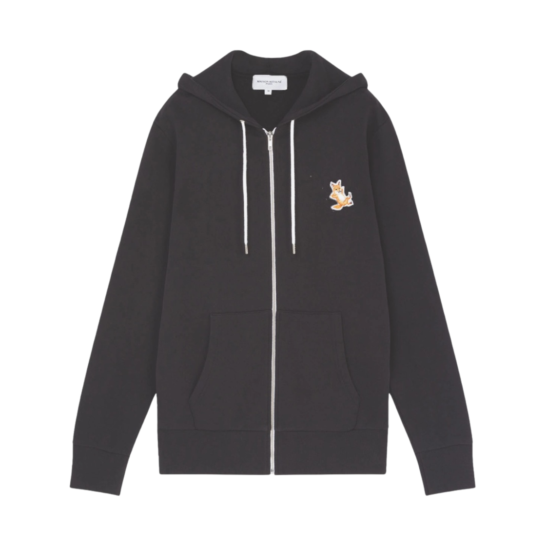 메종 키츠네 칠랙스 폭스 패치 후드 집업 블랙(Maison Kitsune Chillax Fox Patch Zipped Hoodie Black)