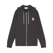 Maison Kitsune Chillax Fox Patch Zipped Hoodie Black