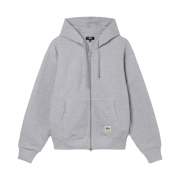 Stussy Double Face Label Zip Hoodie Grey Heather