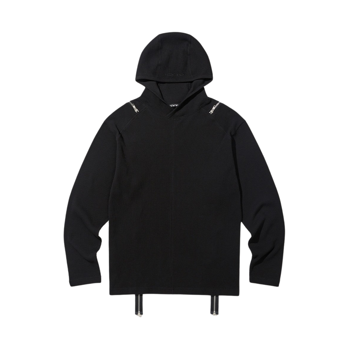 IC241HDR01BK Icyto Logo Waffle Hoodie Black