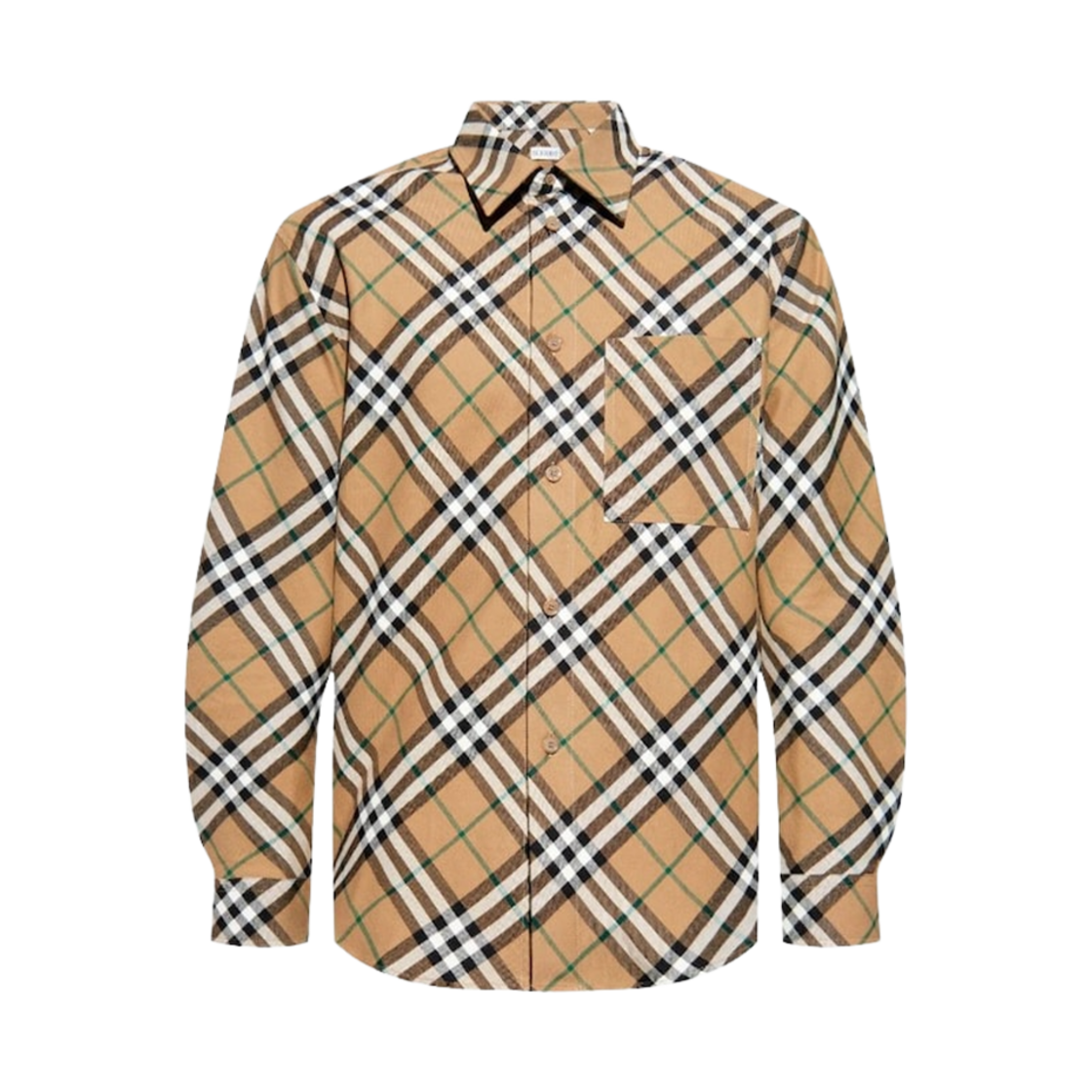 8095342 Burberry Check Pattern Cotton Shirt Beige