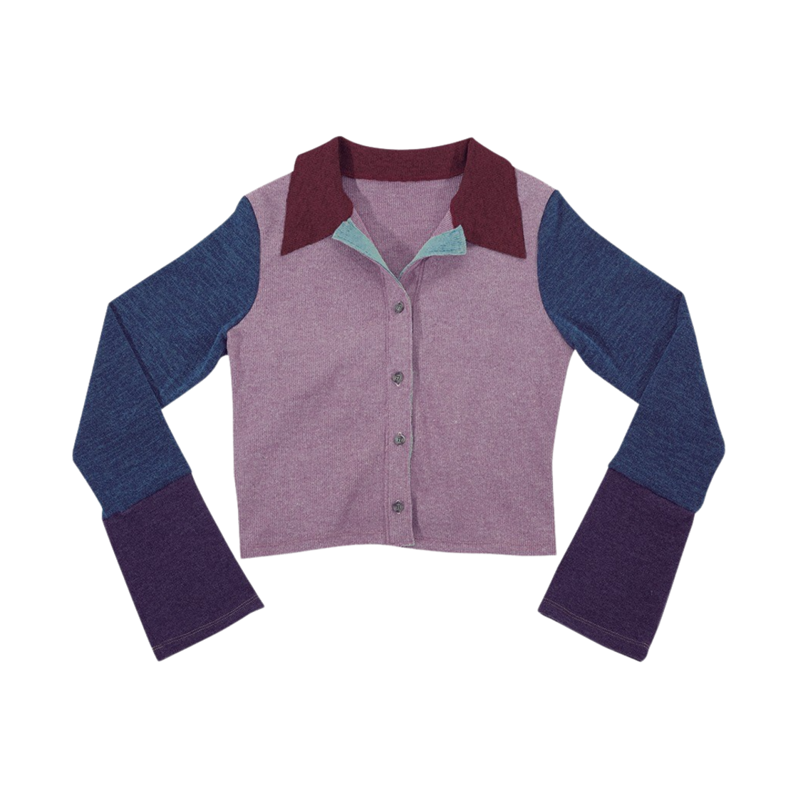 23FWKN04 Darling You're Bad Women Multicolor Knit Shirt Vintage Pink