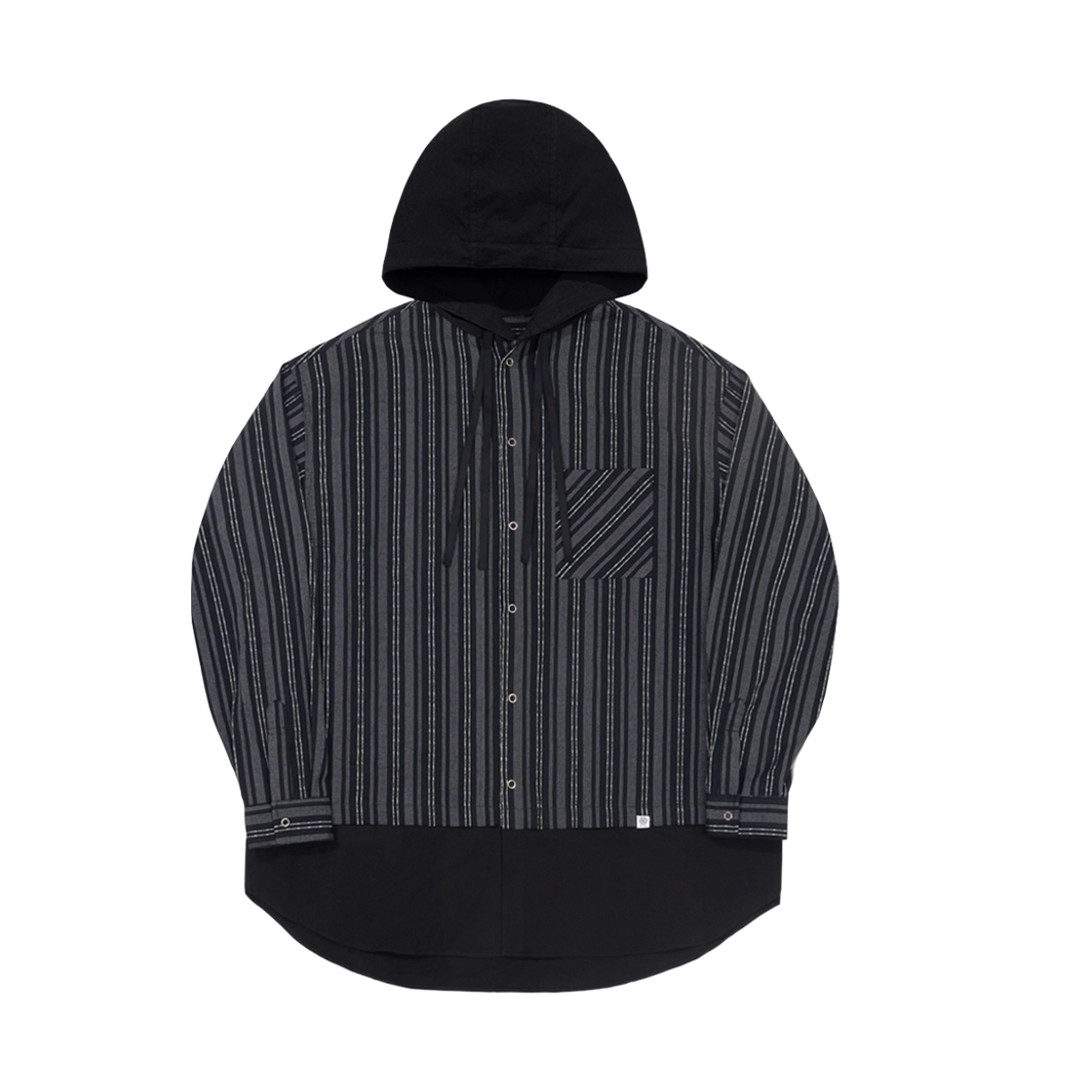 24CLSH007-BK PHOS333 Double Layers Stripe Shirts