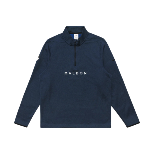 Malbon Golf X Nike Therma-Fit Victory Half Zip Top Midnight Navy Black