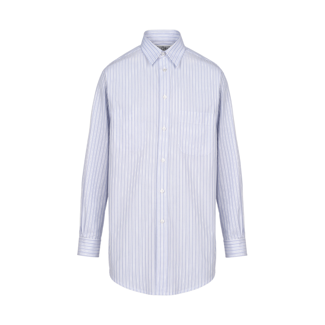 메종 마르지엘라 핀스트라이프 포플린 셔츠 화이트 블루 스트라이프