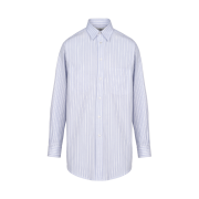 Maison Margiela Pinstripe Poplin Shirt White Blue Stripes