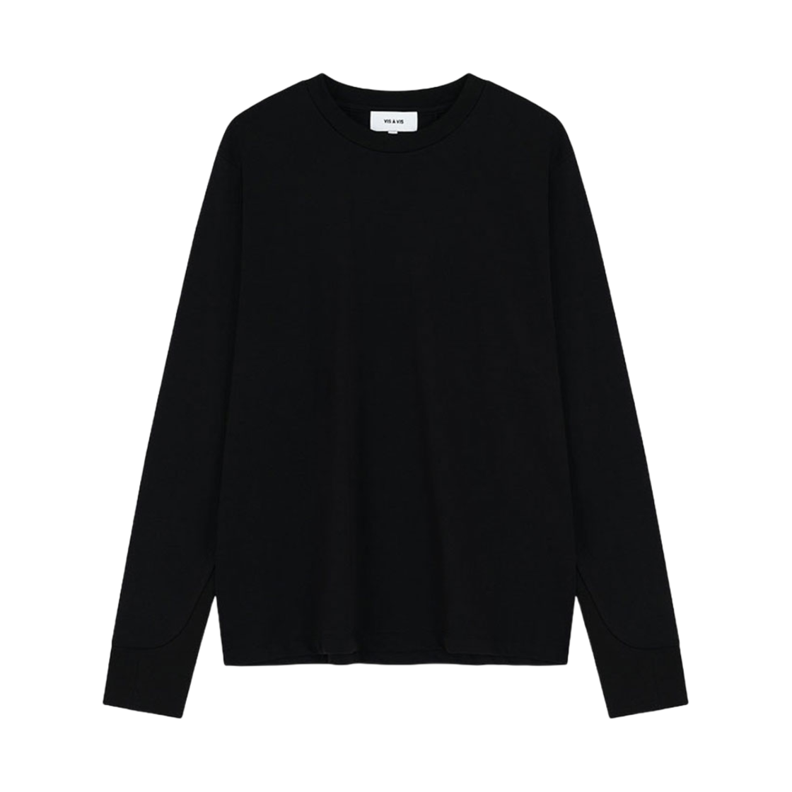 244-2401-01 VIS A VIS Long Sleeved Crew Neck Tee Shirt Black
