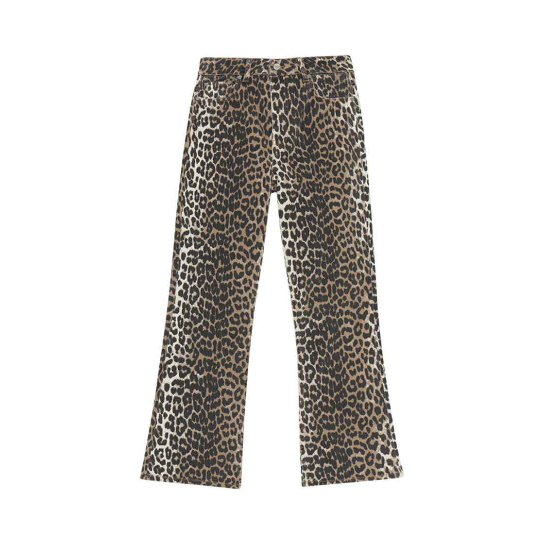 J1059-943 (W) Ganni Betzy Cropped Jeans Leopard