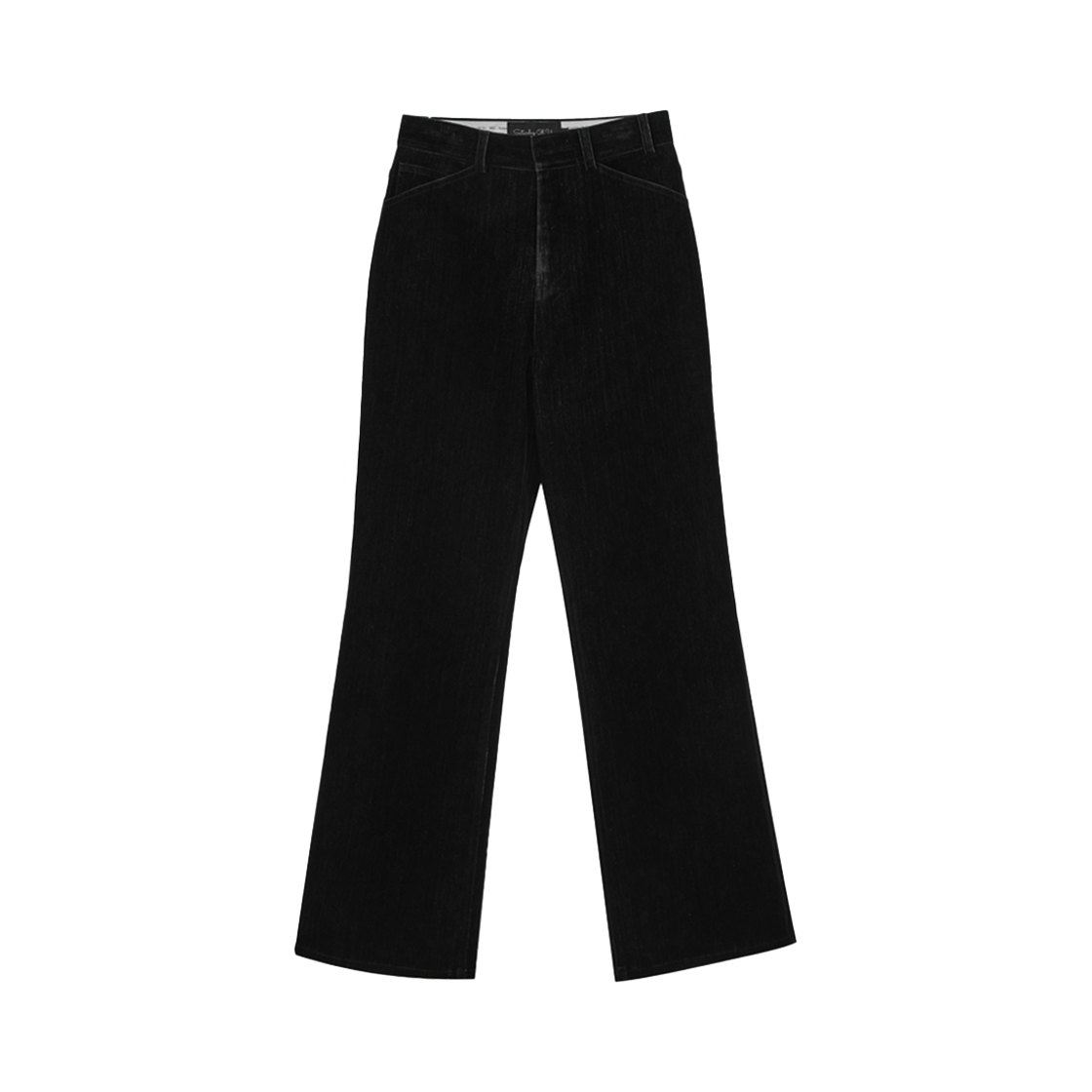 2501MDPBK STU  Embroidery Velvet Denim Pants Black