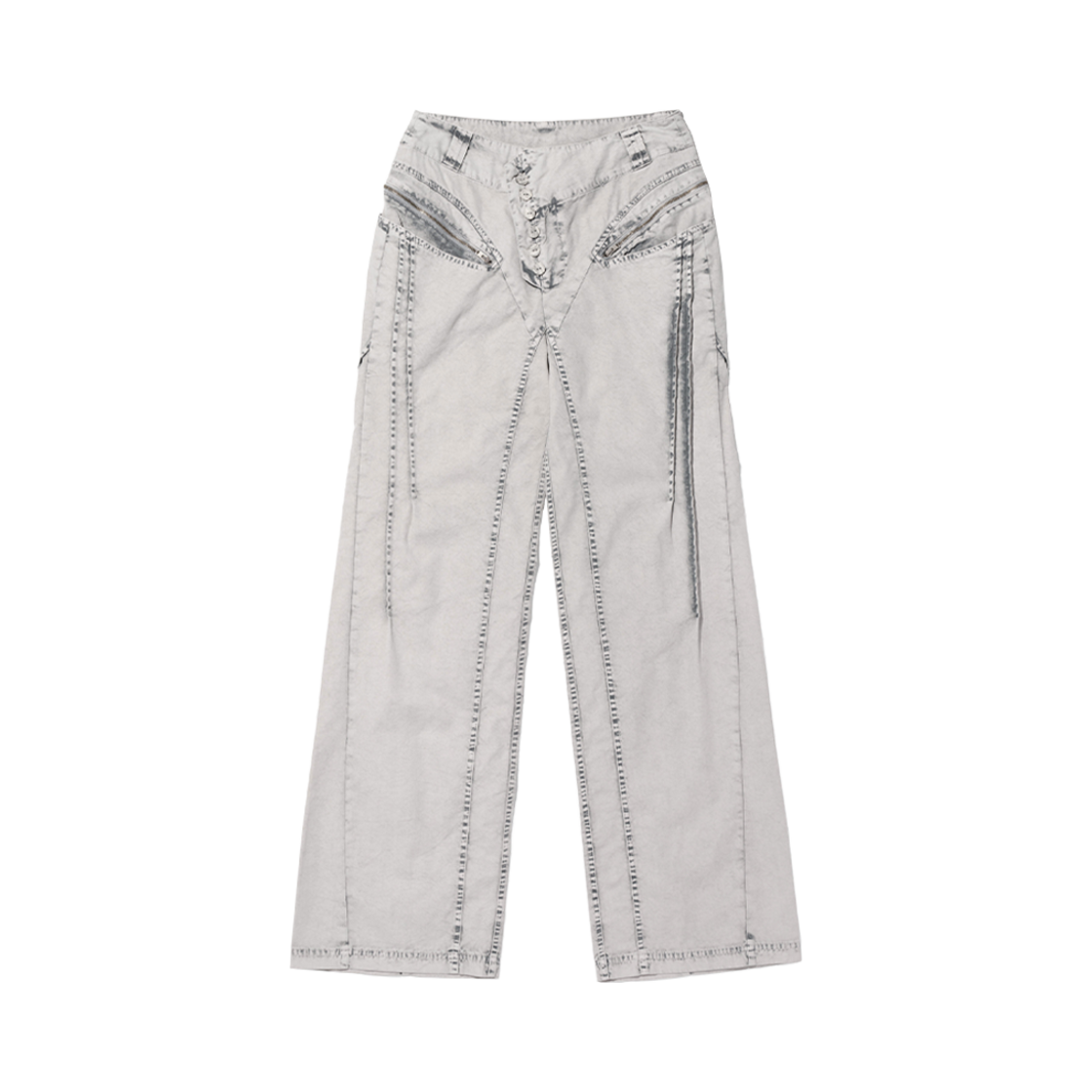 - (W) Mischief Bleached Pintuck Pants Bleached Grey