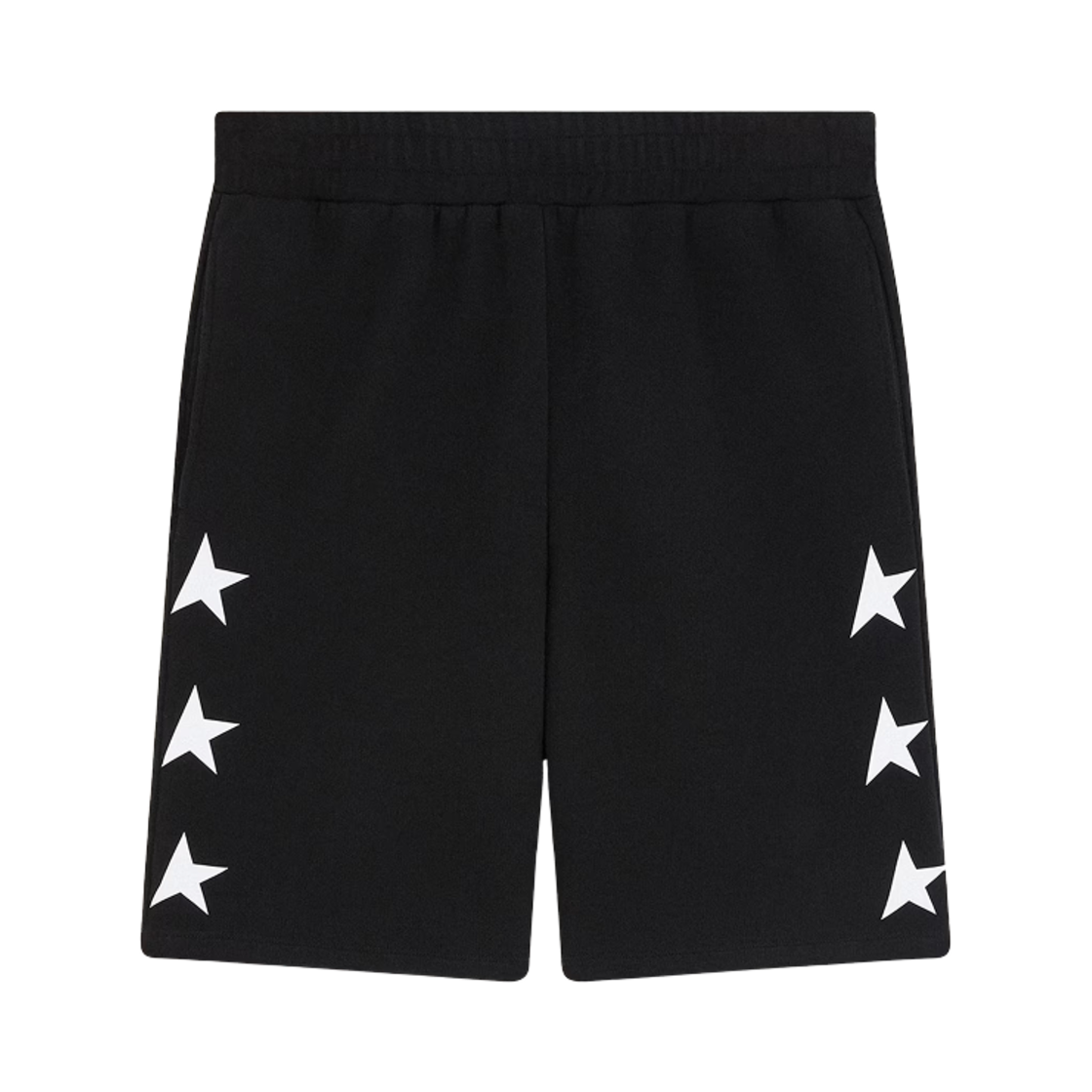 GMP00878-P000532-80203 Golden Goose Contrasting White Stars Bermuda Shorts Black