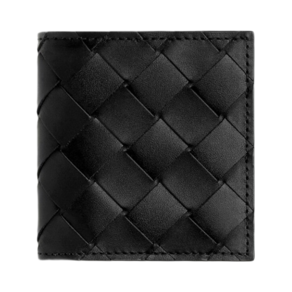 보테가 베네타 폴드 코인 지갑 블랙 레드스톤(Bottega Veneta Folded Coin Purse Black Redstone) - 1
