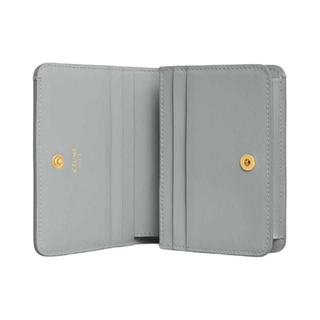 셀린느 트리옹프 컴팩트 월렛 샤이니 카프스킨 펄 블루(Celine Triomphe Compact Wallet in Shiny Calfskin Pearl Blue) - 4