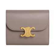 Celine Small Wallet Triomphe in Shiny Calfskin Pebble