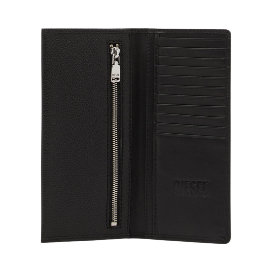(W) 디젤 그레이니 레더 컨티넨탈 지갑 블랙((W) Diesel Continental Wallet in Grainy Leather Black) - 3