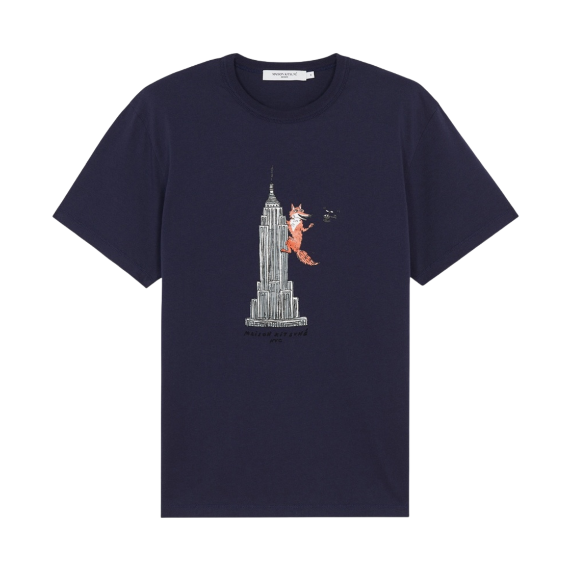 IU00163KJ0008-P491 Maison Kitsune Oly Empire Fox Classic T-Shirt Navy Blue