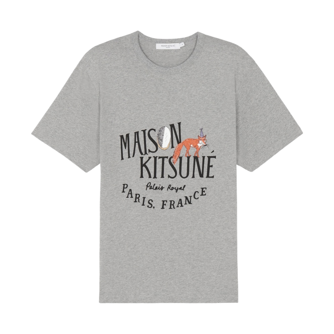 IM00102KJ0008-H150 Maison Kitsune Oly Palais Royal Cookie Classic T-Shirt Grey Melange