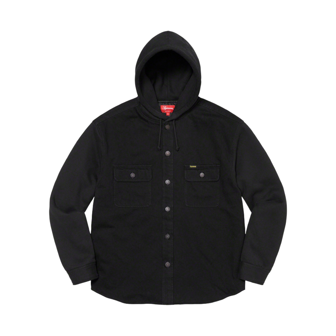 슈프림 플리스 후드 데님 셔츠 블랙 - 22FW(Supreme Fleece Hooded Denim Shirt Black - 22FW) - 1