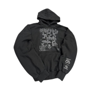 Undermycar 50th of Hiphop Anniversary Oversized Hoodie Real Black