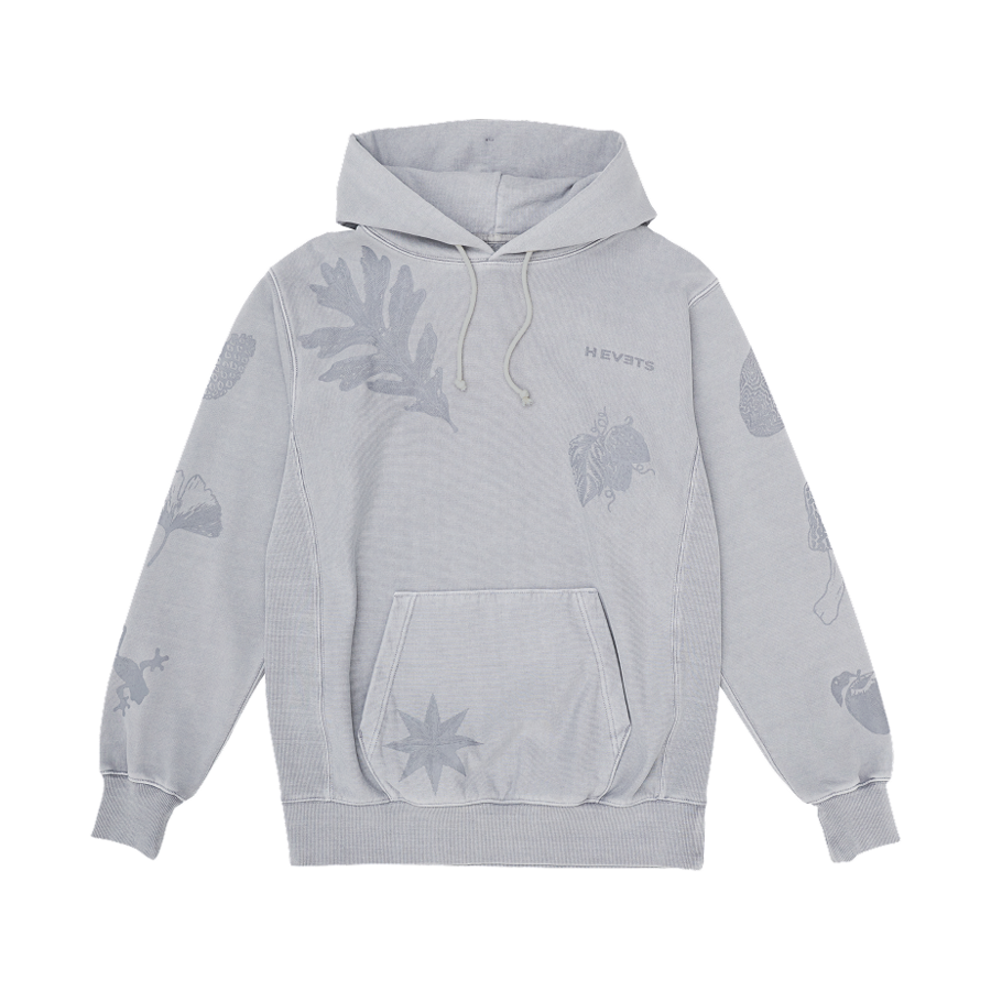 헤베츠 우먼 가먼트다잉 프린트 후디 그레이(Hevets W Garment Dyeing Print Hoodie Grey)