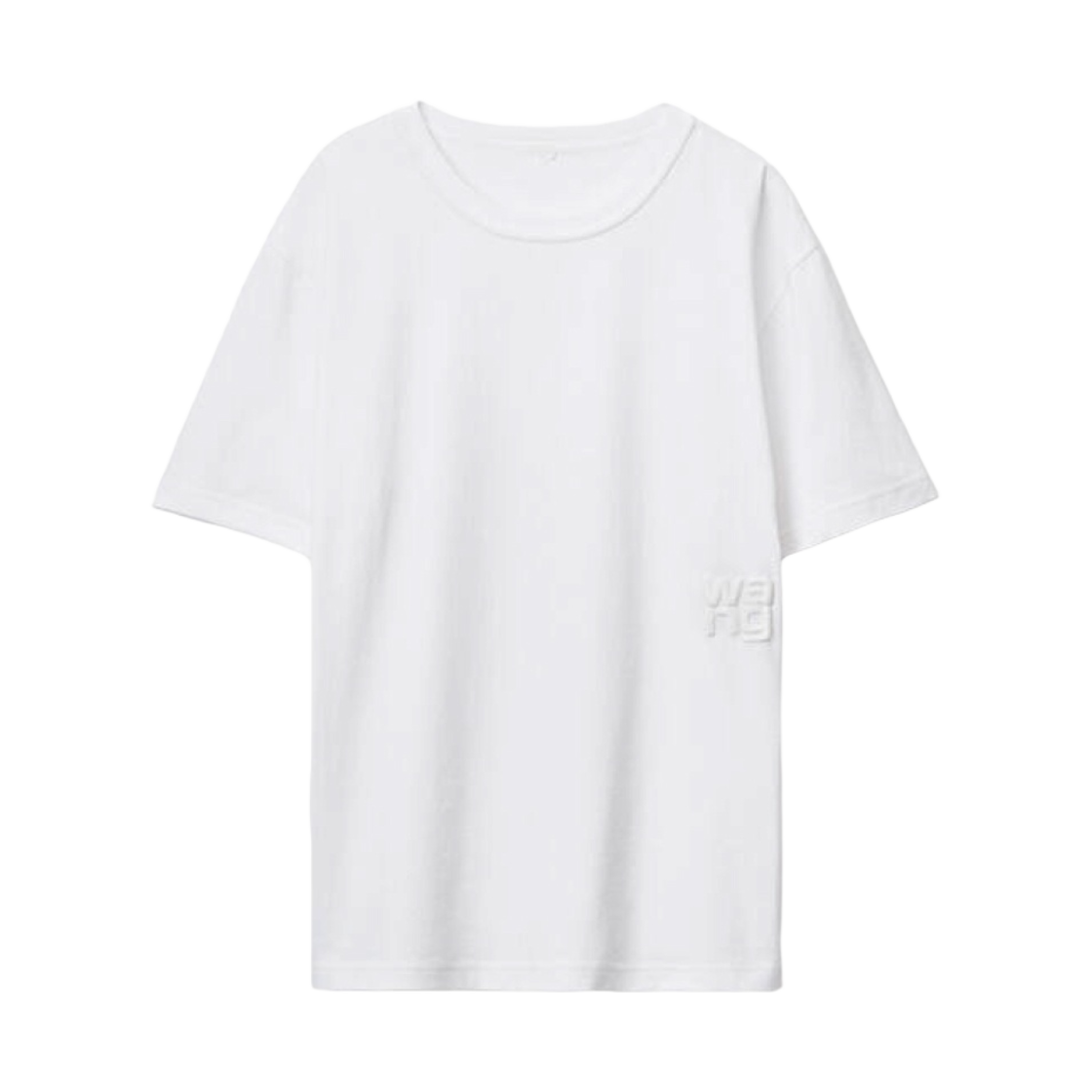 4CC3221357100 (W) Alexander Wang Puff Logo T-Shirt in Cotton Jersey White