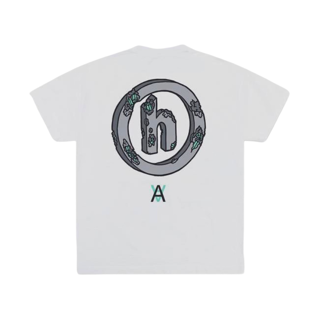 히든 NY x 다니엘 아샴 이로디드 H 로고 티셔츠 화이트(Hidden NY x Daniel Arsham Eroded H Logo T-Shirt White)