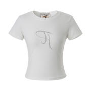 (W) Threetimes Jewel T-Shirt Ivory