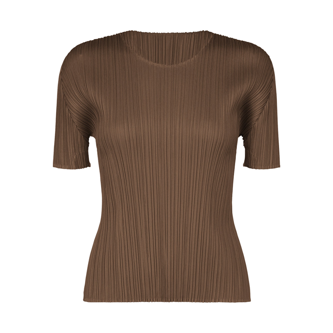 JK403-44 (W) Pleats Please Issey Miyake New Colorful Basics 4 Top Brown