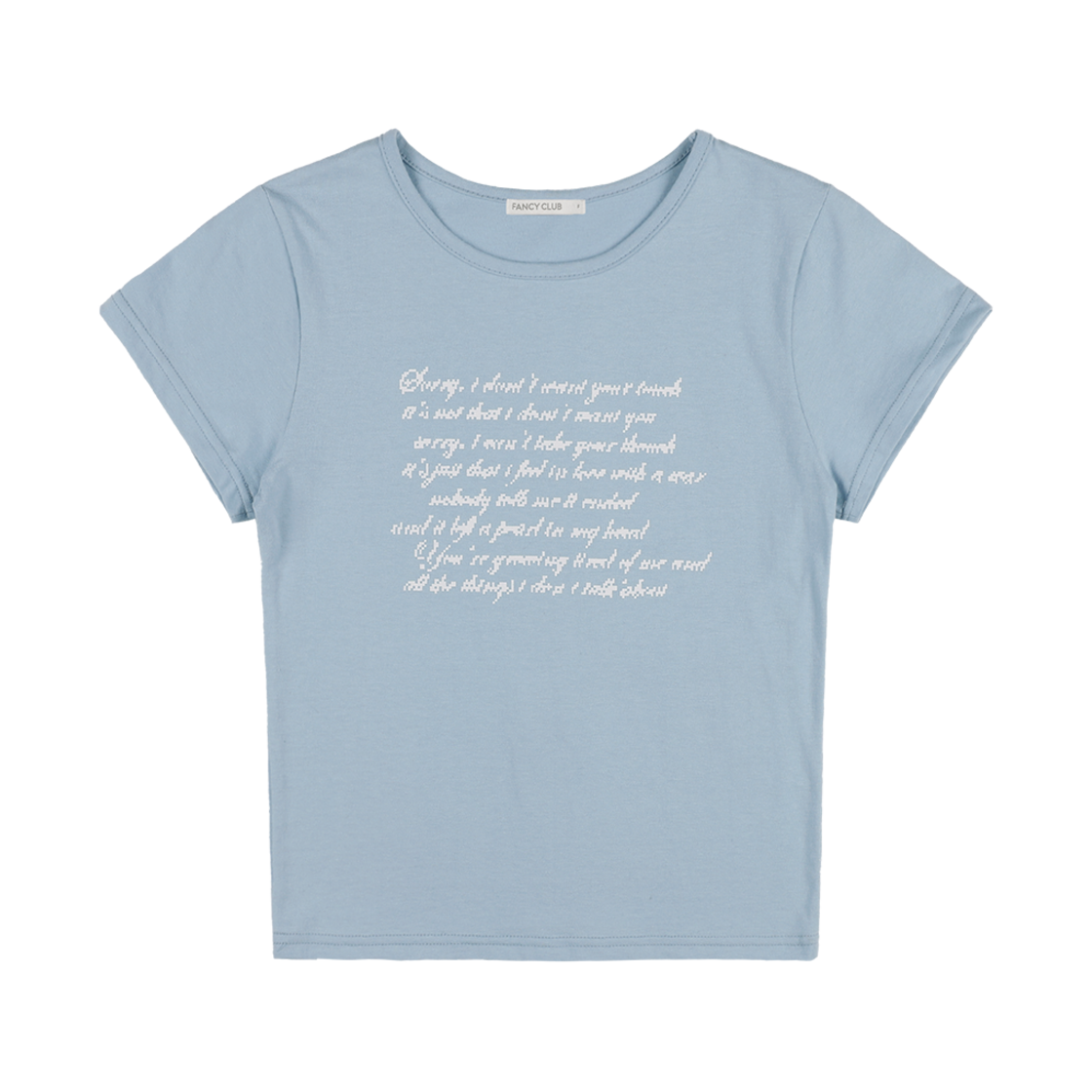 팬시클럽 엔젤 마크 크롭 티 스카이블루