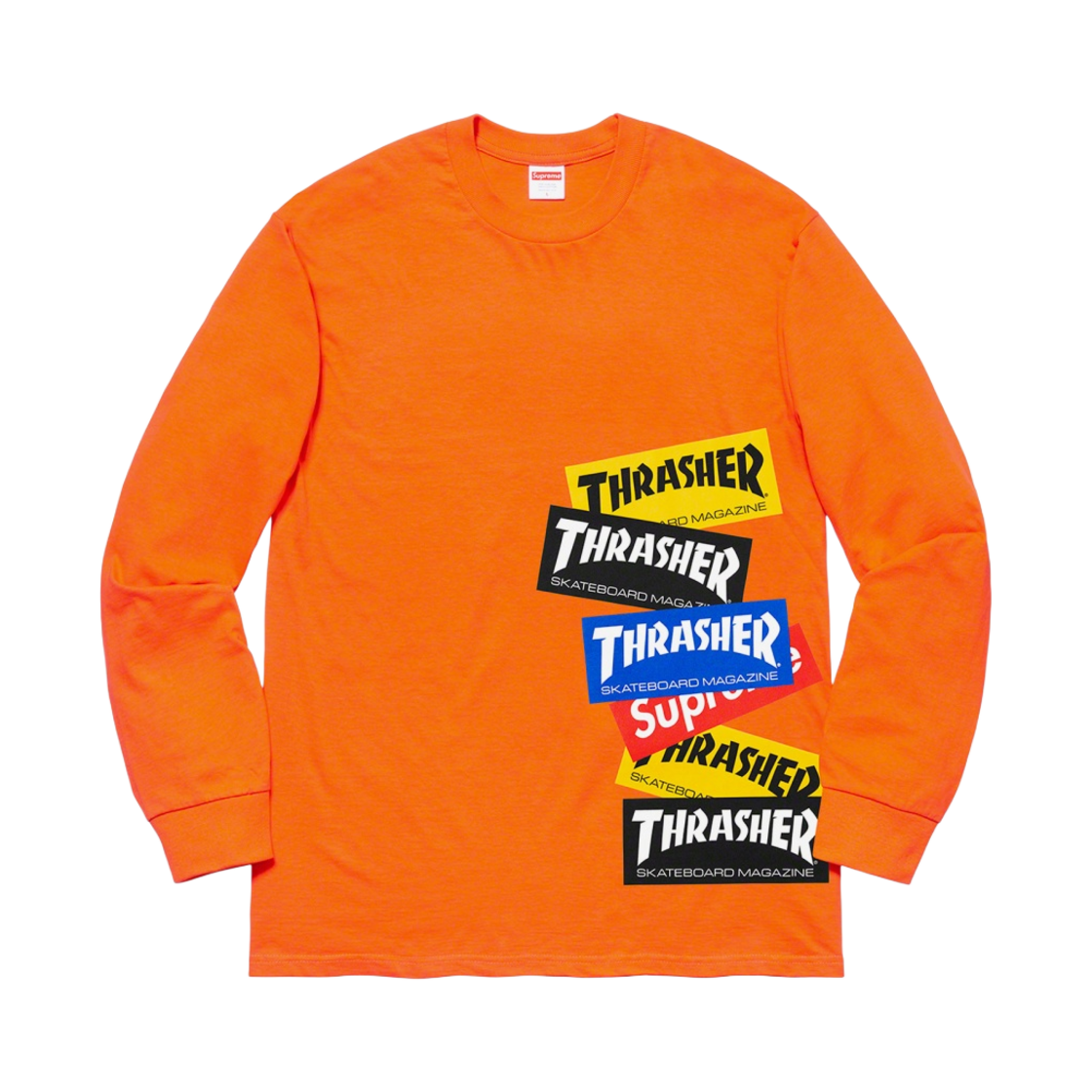 슈프림 x 트레셔 멀티 로고 롱슬리브 티셔츠 오렌지 - 21FW