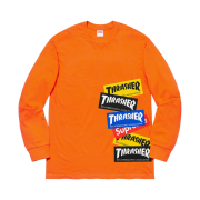 Supreme x Thrasher Multi Logo L/S T-Shirt Orange - 21FW