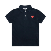 (Kids) Play Comme des Garcons Red Heart Polo Shirt Navy