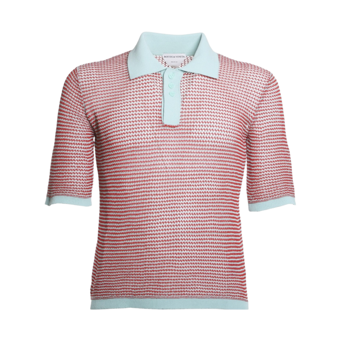 보테가 베네타 오픈 피쉬넷 폴로 레드 라이트 블루(Bottega Veneta Open Fishnet Polo Red Light Blue) - 1