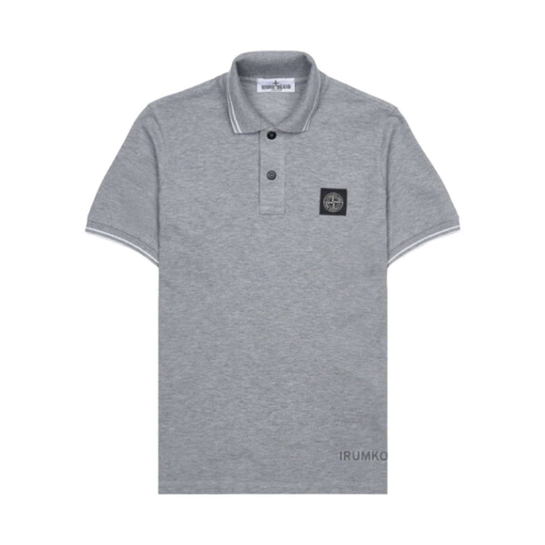 (키즈) 스톤 아일랜드 2200001 로고 폴로 셔츠 더스트 그레이 멜란지 - 25SS((Kids) Stone Island 2200001 Logo Polo Shirt Dust Grey Melange - 25SS)