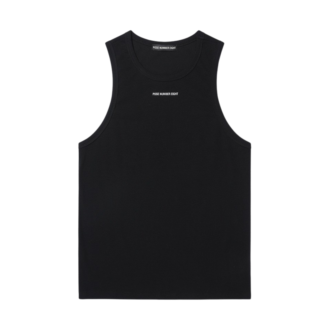 포즈넘버에잇 로고 립 탱크 맨 블랙
