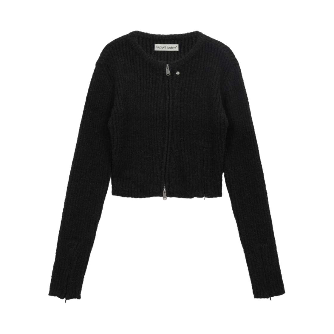 베이컨트 아카이브 네아 니티드 집업 블랙(Vacant Archive Neah Knitted Zip-Up Black)