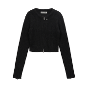 Vacant Archive Neah Knitted Zip-Up Black